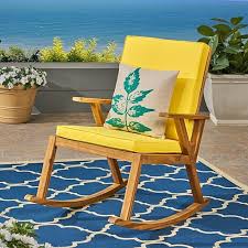 Outdoor patio rockers and gliders. Buy Champlain Outdoor Modern Acacia Wood Rocking Chairs With Water Resistant Cushions By Gdfstudio On Dot Bo
