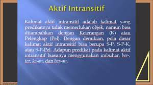 Lalu bagaimana contoh kalimat transitif dan. Kalimat Aktif Transitif Dan Intransitif Youtube
