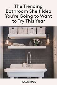 Trending Bathroom Shelf Ideas To Try This Year Bathroom Shelves Open Shelving Bathroom Cabinets Diy