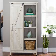 This is where you can store any appliances or food supplies and spend only few seconds to find them back. Better Homes Gardens 66 Modern Farmhouse Bookcase Storage Cabinet Rustic White Finish Walmart Com Walmart Com