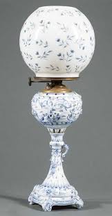 German Blue And White Porcelain Oil Lamp May 23 2019 Neal Auction Company In La Oil Lamps White Porcelain Lamp