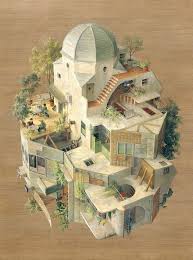 Exclusive Interview Cinta Vidal Agullo Discusses Her Paintings Of Inverted Architecture Architecture Painting Architecture Drawings Surrealism Painting