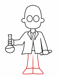 How To Draw A Cartoon Scientist In Action