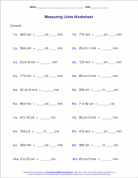 metric measuring units worksheets