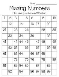 100 Chart Missing Number Worksheets Teaching Resources Tpt