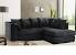 Living Room Black Leather Sofa