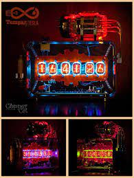 nixie tubes rgb alarm clock 6x in 12 tempar tesla by copper cat art group steampunk retro oldschool nixie tube cool clocks wall clock design