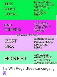 We both had pasta to start and for the main course my wife ordered a steak and i chose fish. The Most Loyal Leo Cancer Gemini Pisces Capricorn Libra Aquarius Virgo Bad Temper Leo Artes Sagittarius Aquarius Scorpio Pb Zodiacsigns52o Best Sex Gemini Cancer Pisces Virgo Leo Aries Libra Leo Cancer Gemini Pisces