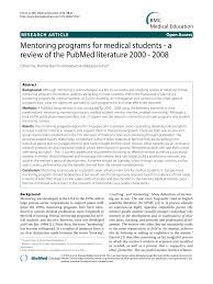 There is a mentoring connector tool. Pdf Mentoring Programs For Medical Students A Review Of The Pubmed Literature 2000 2008