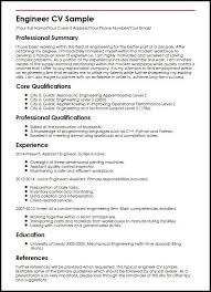 Writing a cv is an art, not a science. Engineer Cv Sample Curriculum Vitae Builder Engineering Resume Templates Engineering Resume Cv Template Word