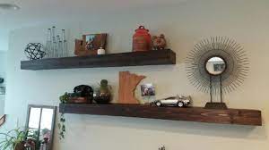 Custom 4 Inch Thick 6 Foot Wide Floating Shelves The Customers Wanted A Clean Slick And Versatile Loo Floating Shelves Shelves Rustic Wood Floating Shelves