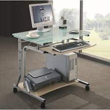 Rarely will you find an office without a computer. Compact Desk For Pc Metal Glass With Wheels Computer Desks Office Furniture Office