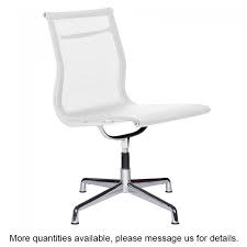 Mesh Side Chair Aluminum Frame Armless Modern Group Office Chair Ergonomic White Office Chair Side Chairs Chair