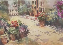 Trevor Waugh - Trevor Waugh, The Old Studio, Original Framed Watercolour  Painting, Floral Art For Sale at 1stDibs