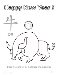 Its very important to help your kids in coloring at the begining. Coloring Sheet For Year Of The Ox Chinese New Year Kids Chinese New Year Activities Chinese New Year Crafts