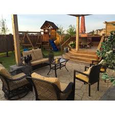 This marvelous wallpaper collections about backyard patio furniture ideas is available to download. Backyard Creations La Palma Woven Swivel Glider Reviews In Lawn Garden Patio Furniture Chickadvisor