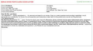 Should a cover letter be sent as a file attachment? Spare Parts Clerk Cover Letters