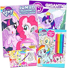 My little pony friendship is magic is an updated mlp television series that ran from 2010 to 2019. Amazon Com My Little Pony Coloring Book Super Set With Stickers 4 Mlp Books Over 375 Pages And 75 My Little Pony Stickers Total Featuring Rainbow Dash Fluttershy Pinkie Pie And More
