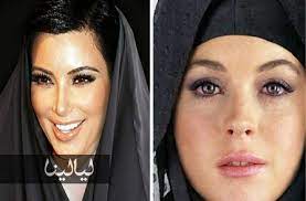 صور نجمات هوليوود بالحجاب والعباءة الخليجية على يد فنان كويتي