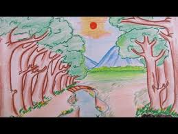 Hi everyone, in this video i show you how to draw an enchanted forest scene. Beautiful Easy Drawing For Kids Scenery Novocom Top