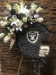 It shows you care and want to wish them well throughout such a difficult time. Custom Oakland Raiders Helmet Standing Funeral Pc In La Mirada Ca Funeral Flowers For Less