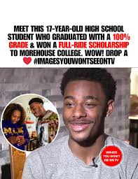Amir Staten, a 17-year-old from Philadelphia, graduated high school with a  perfect 100% grade and earned a full-ride Bonner Scholarship to Morehouse  College. His joyful reaction to the acceptance went viral, inspiring