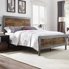 Queen Size Wood Metal Bed Free Shipping Furniture Metal Beds Queen Bed Frame