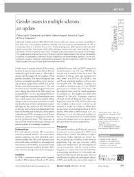 PDF) Gender Issues in Multiple Sclerosis: An Update