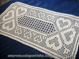 Crochê Filé Caminho De Mesa De Crochê Barbante Passo A Passo Trilho Coracoes Croche File Amor Em Cada Pontinho Trilho Mesa Croche Caminho De Mesa De Croche Esteira De Croche