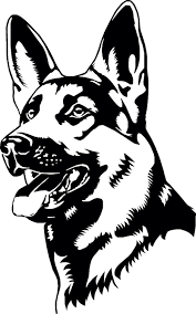 Black And White German Shepherd Painting German Shepherd Dog Stencil German Shepherd Colors Dog Drawing