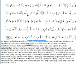 Yakni tafsir ibnu katsir, tafsir al munir, fi zilalil quran, dan isi kandungan ini juga telah dimuat di webmuslimah dalam judul isi kandungan surat al maidah ayat 48. Tolong Bantuannya Dong Tulisin Arti Perkata Surat Al Maidah Ayat 48 Tolong Bantu Ya Brainly Co Id