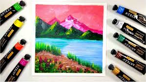 Mountain Landscape Art N Craft Art Arts And Crafts