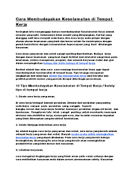 Menjaga kebersihan lingkungan kerja, merapikan tempat kerja dan alat kerja setelah selesai melakukan pekerjaan. Cara Mengatasi Lingkungan Kerja Yang Tidak Aman Info Seputar Kerjaan