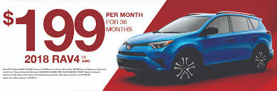Sample lease deal about specifications. Lease A Rav4 For Just 199 Month Markquart Toyota Specials