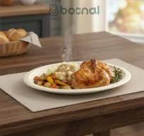 Bosnal - Sugarcane Bagasse Compostable Plates, 10 inch, Oval