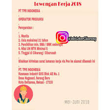 Lowongan keja internationalization & partnership program coordinator bina nusantara (binus). Info Loker Cikarang On Twitter Lowongan Kerja Kirimkan Lamaran Lengkap Melalui Pos Ke Alamat Yg Tertera Loker Lowongankerja Jakarta Bekasi Karawang Tangerang Pabrik Job Https T Co Ygkskli84b