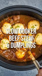 Slow Cooker Beef Stew And Dumplings Supergolden Bakes Video Crockpot Recipes Beef Stew Slow Cooker Recipes Beef Crockpot Recipes Slow Cooker