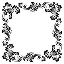 Materiel De Vecteurs Cadre Decoratif Fleur Noir 03 Art Black Blanc Demiteinte Motif Vectors Vector Flower Frame Vector Vector Flowers