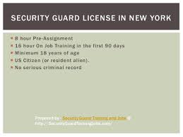 Security guard requirements in new york new york security guards are registered with the division of licensing services. Security Guard Training In New York