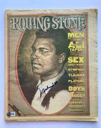 Muhammad Ali signed Rolling Stone Magazine 10/9/ 1975 vintage Beckett loa