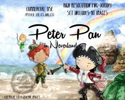 Peter Pan Clipart Tinkerbell Clipart Neverland Clipart Lost Etsy In 2020 Clip Art Hand Painted Graphic Image
