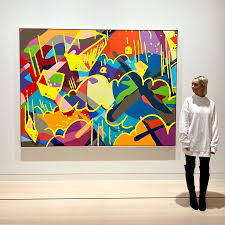 Blackout The First London Solo Exhibition By Kaws Featuring A Series Of Ten New Abstract Paintings And Two New Sculptures I Kaws Painting Geometric Art Art