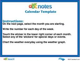 Interactive Flipchart Calendar Template Fill In Abcteach