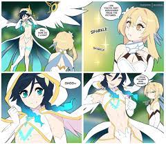 lumine, venti, and venti (genshin impact) drawn by matemi | Danbooru