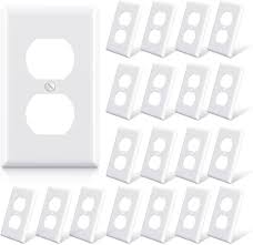 ELEGRP Duplex Receptacle Outlet Covers, 1-Gang Standard Size Wall Plates,  Unbreakable Polycarbonate Dual Outlet Faceplates Covers, UL Listed, ...