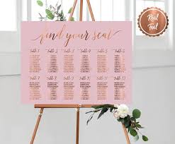 Pink Wedding Seating Chart Custom Seating Plan