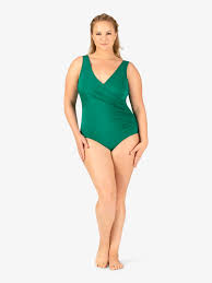 Adult Plus Faux Wrap Tank Curvy Fit Leotard