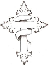 Cross with ribbon drawing at getdrawingscom free for. Cross Easy Drawings Novocom Top