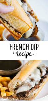 Easy French Dip Sandwiches A Toasty Baguette Filled With Flavorful Roast Beef And Melted Swis Summer Sandwiches Recipes Dinner Sandwiches French Dip Sandwich