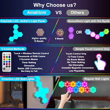 The nanoleaf light panels is the original high efficiency, smart home led light panel solution that started it all. Hexagon Wall Light Smart Modular Touch Sensitive Led Light Wall Panels Rgb Night Light Diy Geometry Splicing Hex Light For Bedroom Living Room Hallway Party Decor 6 Pack Buy Online At Best Price In Uae